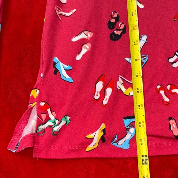 Kate Spade Red Holiday Pajama Top - Shoe Print - Women's Small - Picture 7 of 7